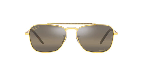 Unisex Caravan Square Sunglasses RB3636 With Polarized Clear Gradient Dark Brown Lenses In Legend Gold Frame 58 mm Full Rim