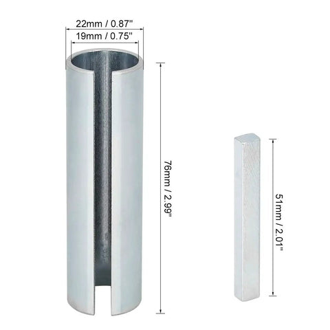 3/4 To 7/8 Inch Engine Shaft Sleeve Adapter Kit With 2.01 Inch Step Key, stainless steel parts with dimensions