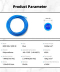 Product specifications for Blue Polyurethane Pneumatic Tubing Five Sixteenth Inch OD 8mm ID 5mm Air Hose