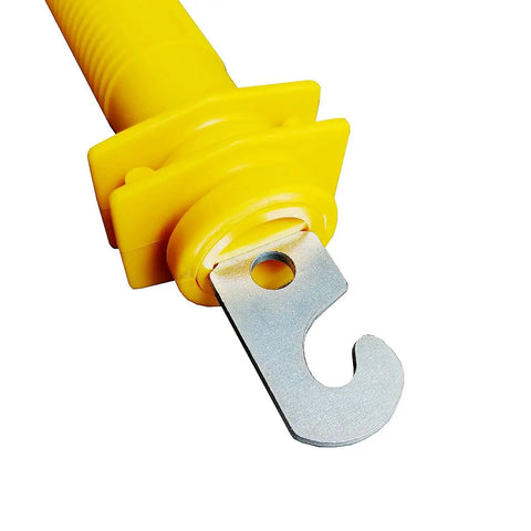 Close-up of Yellow Electric Fence Gate Handles 6 Pack Insulated Plastic Rubber Gate Grip For Safe Shockproof Fence Operation