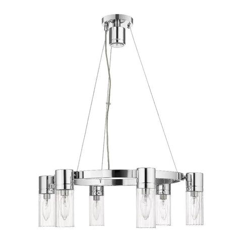 Midtown 6 Light Chandelier in brushed nickel finish with dope modern contemporary design for living room or dining room