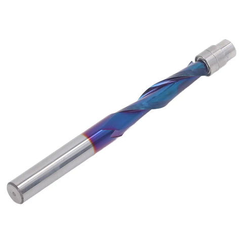 Premium Compression Flush Trim Carbide Router Bit With Ball Bearing for smooth wood, MDF, plywood and CNC projects, 1/4 inch shank.