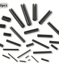 Pro Grade Roll Pins Assortment Kit With Slotted Spring Dowel Pins 450 Pcs For Cogs And Wheels, black steel pins
