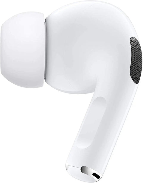 Noise Cancelling True Wireless Earbuds With Transparency Mode, customizable fit, side view showing silicone tip and speaker grille
