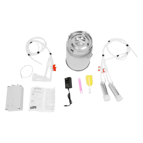 Go To 10L Electric Milking Machine For Cows And Goats With Pulsation Vacuum Pump Portable Milker components layout