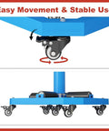 Close-up of Cable Reel Turntable With Locking Wheels For Reels Up To 36 Inch Diameter Portable Wire Spool Rack, showing wheel mechanism.