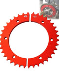 Red Split 42-Tooth Sprocket for 420 Pitch Chain with No Axle Removal Design Fits Predator Engines and Mini Bikes