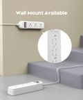Outdoor Weatherproof Power Strip With 3 Outlets And 9.2 Ft Extension Cord Surge Protector wall mounted on stairs