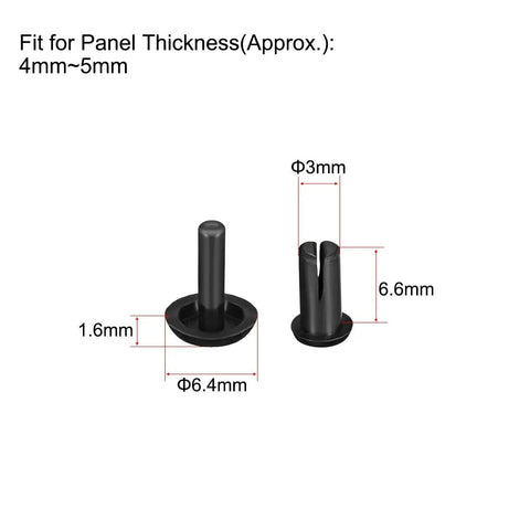 No Sweat Nylon Push Pin Clips for Circuit Boards and Auto Dashboards Top Shelf Retainer Fasteners Dead On Electronic Hardware Black 50 Pack Easy Slide Assembly