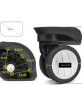 Replacement Luggage Wheels One Pair 360 Degree Spinner Caster with measurements and durable polyurethane bearings