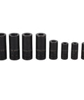 Get That 8-Piece Tap Socket Set Just Right For 1/4 And 3/8 Inch Drive Adapter Tools With Storage Rack To Fix Threads Like A Boss On Hard To Reach Spots Perfect Alloy Kit. 8-piece black alloy tap sockets