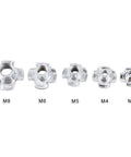 Four Pronged Tee Nuts Kit For Wood And Chipboard, Carbon Steel With Zinc Finish, assorted M3-M8 sizes, 90-Piece Set