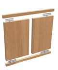 Heavy Duty Hidden Door Pivot Hinge Set 360 Degree Rotation Stainless Steel Center Shaft Hinges With Screws Two Pieces Concealed Revolving Door Hinge System For Smooth Quiet Operation In Interior Doors And Cabinets shown installed on wooden panels