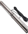 Heavy Duty Plug And Play 4 Inch Borehole Submersible Well Pump featuring a stainless steel body and power cord for deep water replacement.