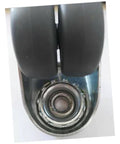 Heavy Duty Swivel Twin Casters With Brake 2 Inch Dual Rubber Wheels For No Sweat Furniture Moving Black Tires 360 Degree Spin close-up view