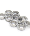 Ten Pack Stainless Steel Flanged Ball Bearings SMF85ZZ Double Shielded Deep Groove Precision Bearings 5x8x2.5mm close-up.