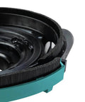 Close-up of 7 Inch Dust Extraction Surface Grinding Shroud with Soft Brushes and 4-spring suspension, showing slidable edge piece.