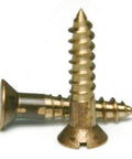 10-13 Wood Screws Slotted Flat Head Silver Tone Silicon Bronze 1-1/2 Inch Long Partially Threaded With Smooth Shoulder Countersunk Undercut Head Built Tough Rust And Corrosion Resistant Heavy Duty Wood Fasteners Pack Of 25, close-up view