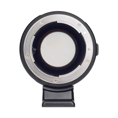 Front view of 0.71x Focal Length Reducer Speed Booster for Nikon F to Sony E Mount Cameras Gear Adapter Ring