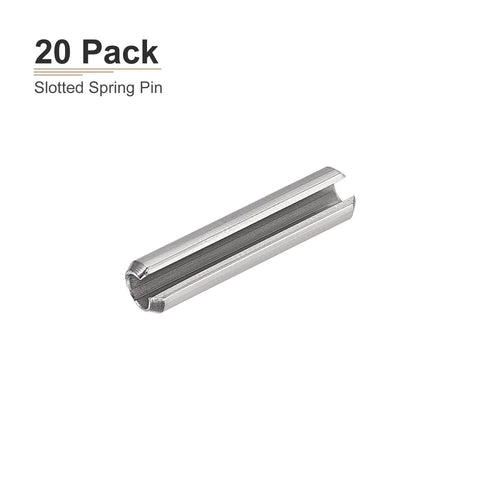 4mm X 25mm Slotted Spring Pin 20 Pack Heavy Duty Stainless Steel Roll Pin Dowel For Home Workshop And Machinery Beefy Fastener Silver