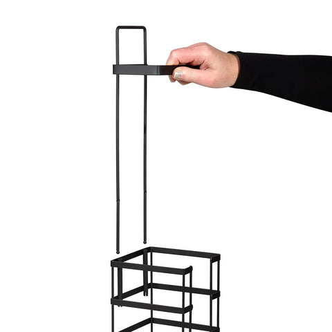 Hand assembling Vertical Free Standing Toilet Paper Dispenser Stand For Jumbo Mega Roll Storage No Fuss Easy Access With Matte Black Bathroom Organizer Modern Minimalist Decor