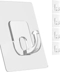 10 Pack Heavy Duty Adhesive Wall Hooks Delivering A Knockout Hold For Hanging Kitchen Tools Extension Cables And Garage Gear showing adhesive hooks.