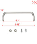 2 Pack 90 Degree Offset Door Pulls in Stainless Steel for Cabinets with Screws, 6.3 Inch C-to-C and 0.39 Inch Diameter