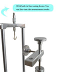 Spring Testing Meter 500N Push-Pull Tensile Tester For Extension And Compression With 99 Data Storage, Multi-Unit Readout In N KG LB, English LCD, Real-Time And Peak Modes, Modbus RTU Ready on test stand with hook and adjustment knob