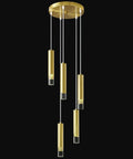 Gold Modern Mini Pendant Lights 3 Pack for Kitchen Island and Bedroom Industrial Ceiling Fixtures with Metal Rods and Clear Acrylic Lampshades