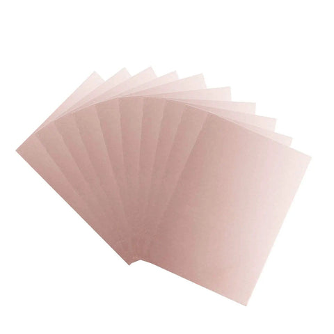 Stack of Single Sided Copper Clad PCB Laminate Board FR-4 Glass Fiber 70 By 50 By 1mm Pack Of 10 for crafting and prototyping.