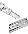 Stainless Steel Soft Close Drawer Slides Heavy Duty Three Section Track Rails Runners Repair Kit For Smooth Quiet Operation No Pinch Fingers In Kitchen Bathroom Or Office Use Ten Inch 250mm installed close-up