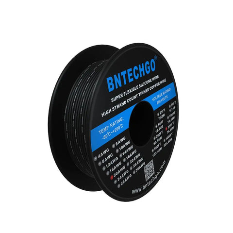 20 Gauge Silicone Wire Spool 250 Ft Black Flexible 20 AWG Stranded Tinned Copper Wire For RC Hobby Electronics And DIY Projects High Flex Low Impedance
