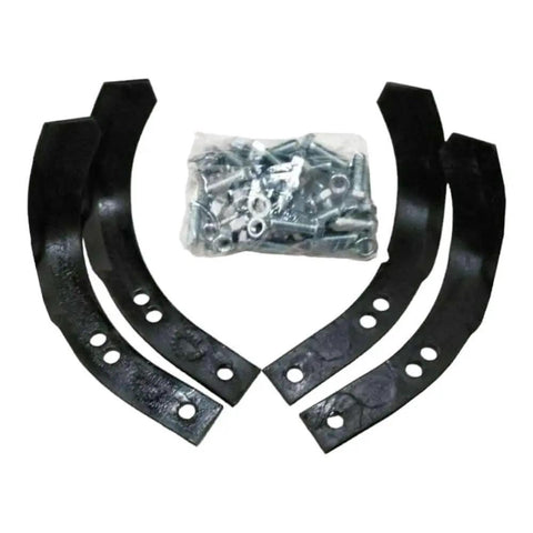 Set Of Four Replacement O Tiller Tines For Garden Tillers Fits 1901118A 1901118 742-0105 742-0106 with bolts