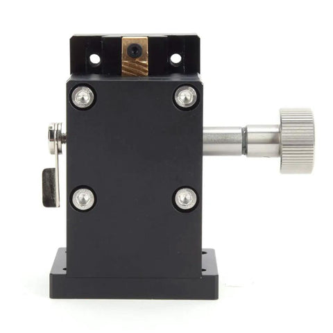 Side view of Beefy Manual Lifting Stage With Z Linear Slide Table For Precise Trimming And XY Axis Rotation Cross Roller Guide 40x40mm