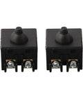 Two Pack Replacement Push Button Switch For 4 Inch Angle Grinder 100mm On Off Trigger Durable Black Plastic And Metal Switches Compatible Grinder Parts Spare Or Primary Replacement Easy Install, front view