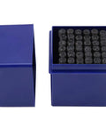 36 Piece 5mm Metal Stamping Kit With Alphabet And Number Stamps in blue box for Leather Tooling, DIY Crafts