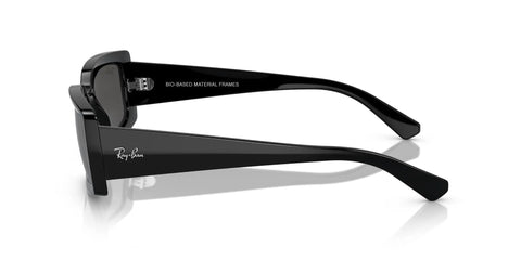 Side view of RB4395 Kiliane Sunglasses Square Black Frame Dark Grey Lenses 54mm Eco Friendly 65 Percent Bio Based Acetate