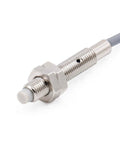 Inductive Proximity Sensor Switch Non Shield Type With 2mm Sensing Range, 10 To 30V DC, 150mA, NPN Normally Open, 3 Wire, M6 Mount, 78 Inch Cable, Grey Housing A Real Workhorse For Automation And Machinery, close-up