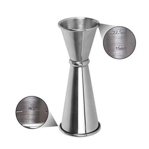Double Jigger Cocktail Set 1oz/2oz Stainless Steel Barware For Home Bar Use With Clear 3/4oz 1/2oz And 1 1/2oz Markings, 2 Pack