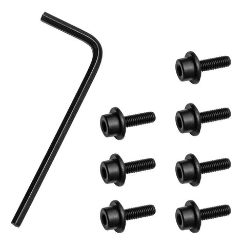 Router bit bearing replacement kit with Allen wrench and eight black screws.