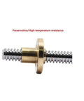 Two Pack 400mm Long 8mm Diameter T8 Lead Screw With Brass Nut For 3D Printer Z Axis 304 Stainless Steel Threaded Rod 2mm Pitch Mounting Holes
