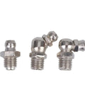 Pro Grade Grease Fittings Kit 45 Piece Assortment M8x1 Straight and 90 Degree Angled Zerk Fittings, steel construction