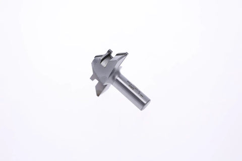 Pro Grade 45 Degree Lock Miter Router Bit with two inch diameter and half inch shank, shown against a white background.