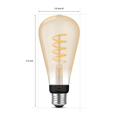 Smart Filament LED Bulb 60W Equivalent White Ambiance Warm to Cool, 2 Pack, E26 design with spiral filament