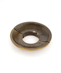Aluminum Escutcheon Plate 3.13 Inch Outer Diameter Radiator Flange With Lacquered Antique Gold Finish, showing split design