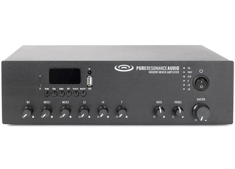 60W 7 Channel Bluetooth Mixer Amplifier With USB TF Card Remote Control XLR And 1/4 TS And RCA Inputs 70V 100V And 4-16 Ohm Output