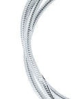 Close-up of 72 Inch Long Chrome Wire Loom Heavy Duty One Half Inch Diameter With Corrugated Polypropylene Construction