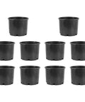 Premium 3 Gallon Nursery Pots Built To Last With Heavy Duty Impact Modified Plastic Thick Walled Wide Rim Grip Lip BPA Free Made in USA Pack of 10 For Easy Planting And Transplanting, pack of 10