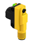All Purpose Photoelectric Sensor World Beam QS18VN6LVQ8 Series 6.5 Meter Retro Range 10 30 Volt DC Input NPN Solid State Output With Euro Style Quick Disconnect Connector Plug And Play New, yellow ABS sensor front view
