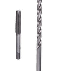 Pro Grade Metric Plug Tap and H Drill Set in High Carbon Steel 8.0mm by 1.25 Pitch shown side by side